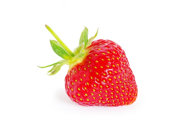 The strawberry isolated over white