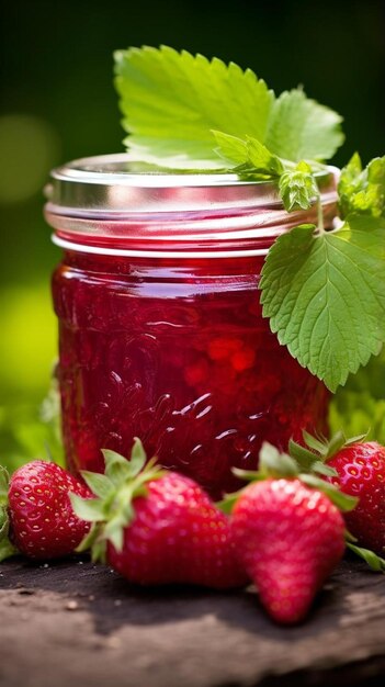 Strawberry jam is made from strawberries sugar and lemon juice that is cooked until thickened this