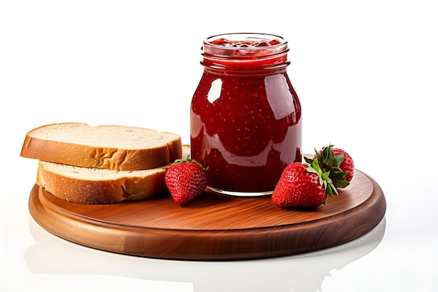 strawberry jam on a white bread