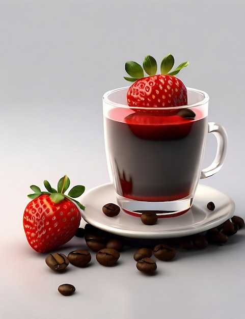 Strawberry Juice cup with strawberry Background