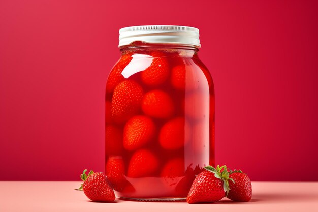 Strawberry juice jar photo cottagecore simple living