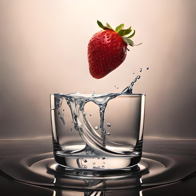 Strawberry juice with milk and cup on the table