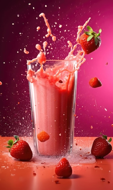 strawberry juice with studio background