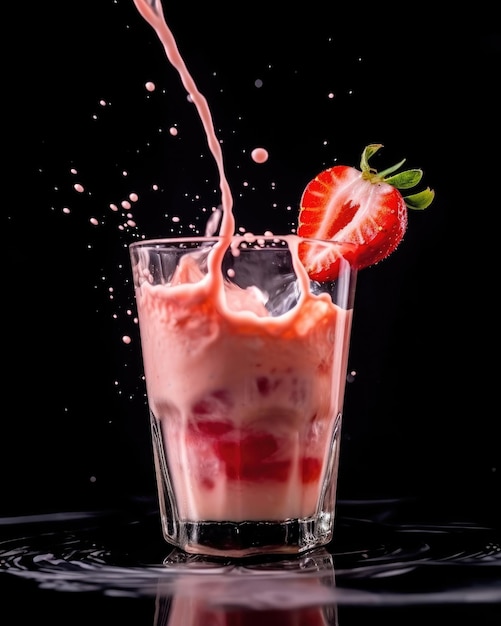 strawberry juice with studio background