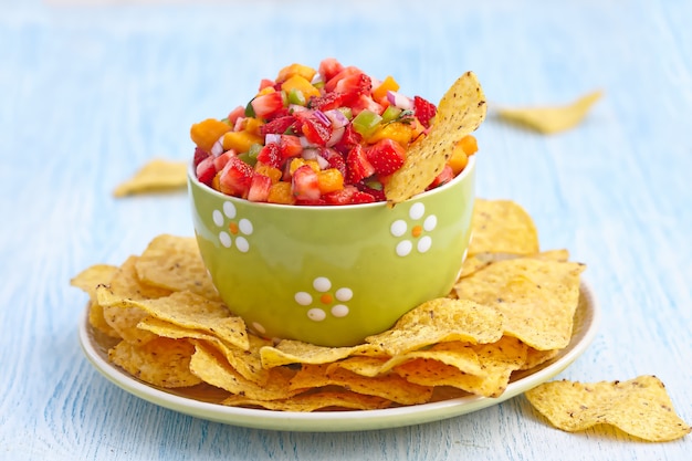 Strawberry mango salsa