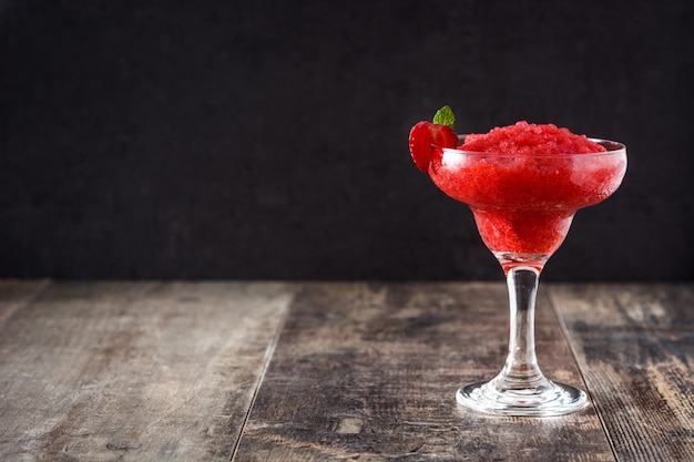 Strawberry margarita cocktail in glass