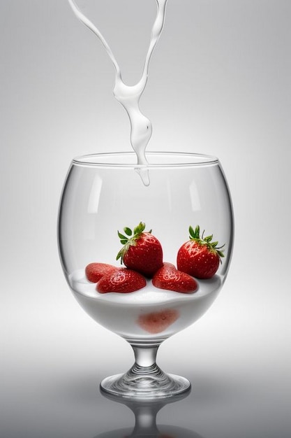 Strawberry milkshake in the glass jar