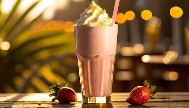 a strawberry milkshake