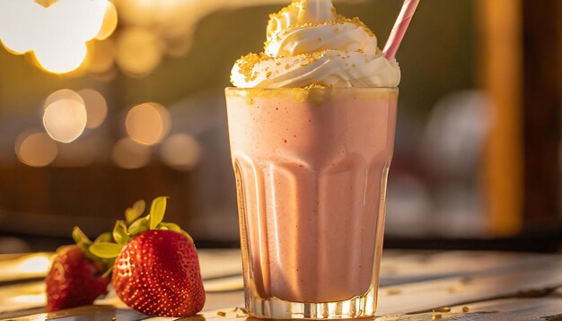 a strawberry milkshake