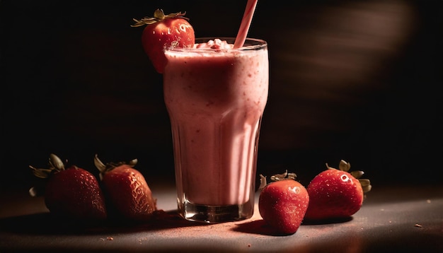 a strawberry milkshake