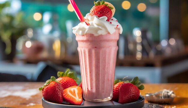 a strawberry milkshake