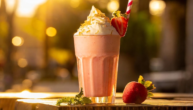 a strawberry milkshake