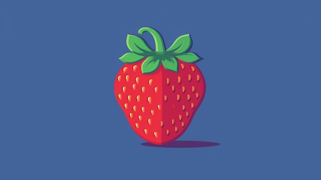Photo strawberry minimalist flat style ai generative
