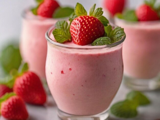 Strawberry mint milkshake