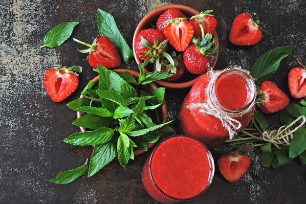 Strawberry mint smoothie.