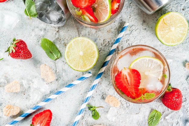 Strawberry mojito cocktail