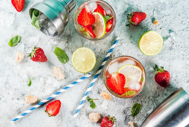 Strawberry mojito cocktail