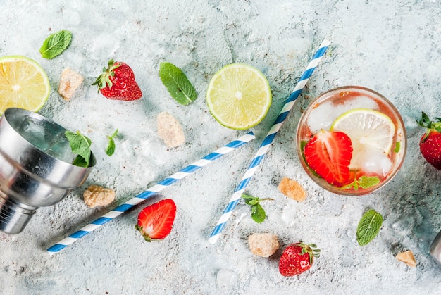 Strawberry mojito cocktail