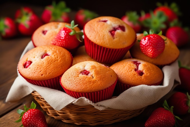 Strawberry Muffins Healthy Snacks Food