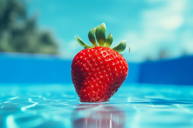 Strawberry near the pool photo cottagecore simple living