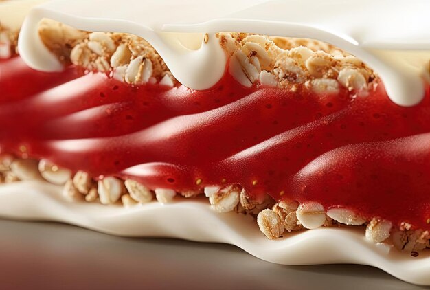 strawberry oatmeal granola bars in the style of thomas heatherwick