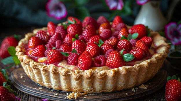 Photo strawberry pie starberry desserts for evening