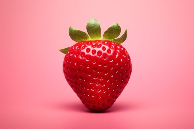 Strawberry on a pink background high resolution