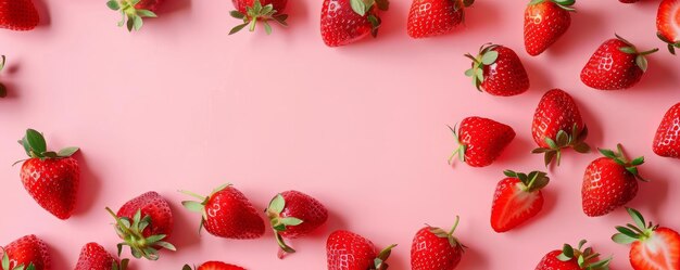 Photo strawberry pink background