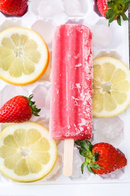 Strawberry popsicle