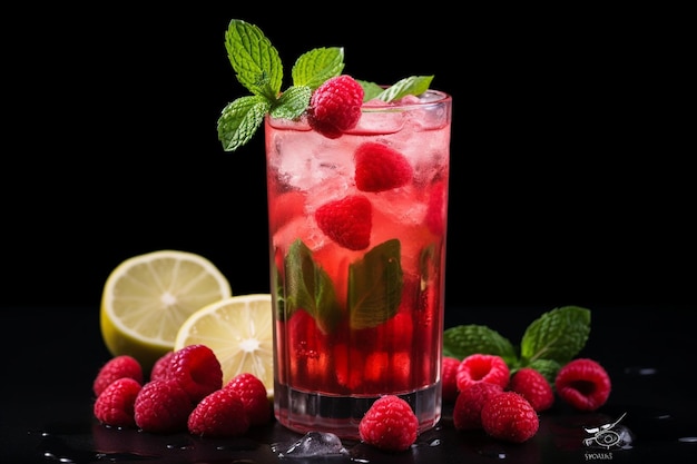 Strawberry and raspberry cocktail