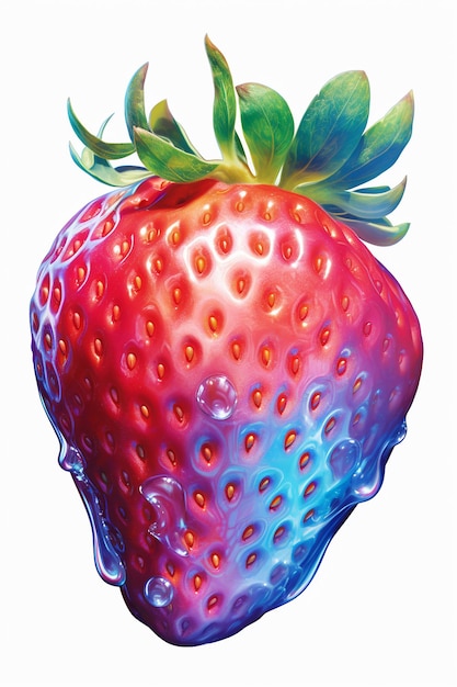 Strawberry Serenade A Dreamy Colored Pencil Drawing of a Pastel Strawberry