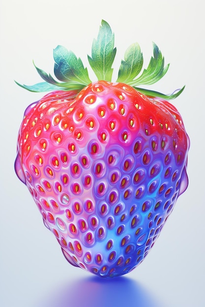 Strawberry Serenade A Dreamy Colored Pencil Drawing of a Pastel Strawberry