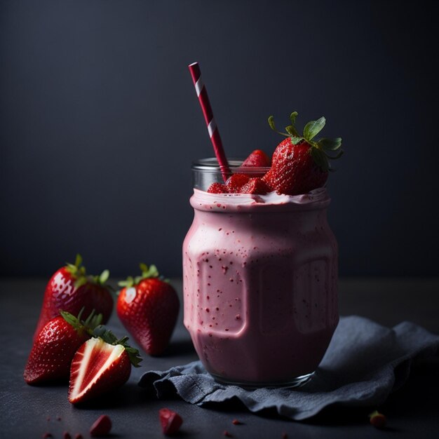 A strawberry smoothie creamy and refreshing