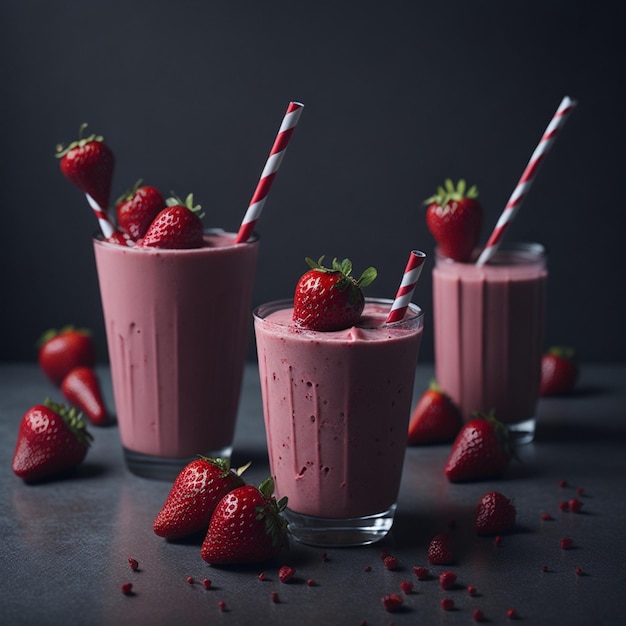A strawberry smoothie creamy and refreshing