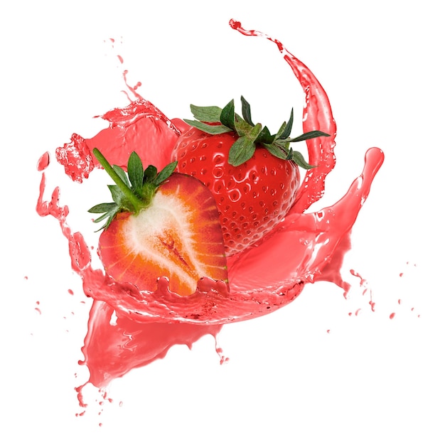 strawberry splash png clipart abstract fruit on transparent background