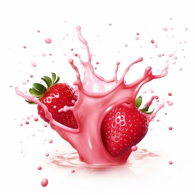 A strawberry splashing