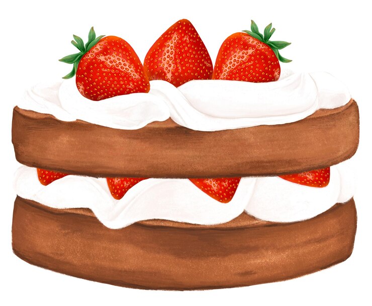Foto strawberry sponge cake png sticker doorzichtige achtergrond