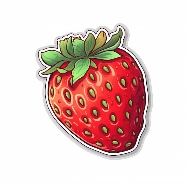 Photo strawberry sticker isolated ai generated