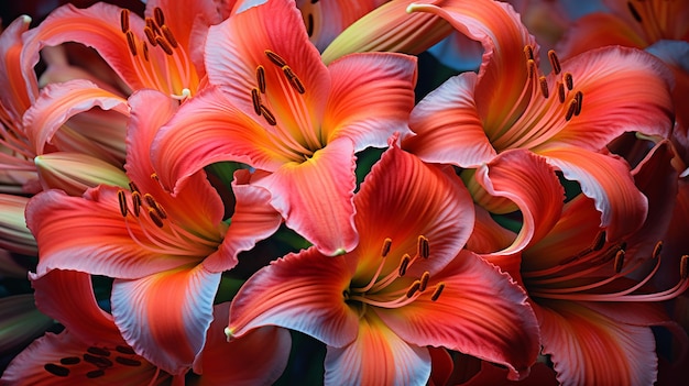 딸기 소용돌이 원추리 꽃 Hemerocallis