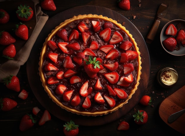 Strawberry tart Illustration AI GenerativexA