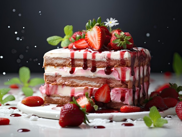 Strawberry tiramisu dessert with mascarpone and whipped cream italian cheesecake dessert pudding or