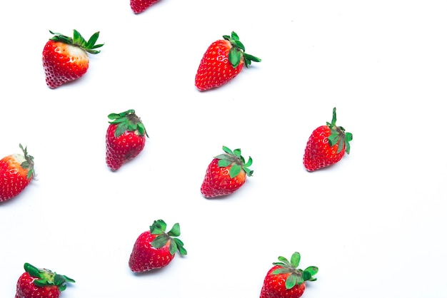 Strawberry white background close up