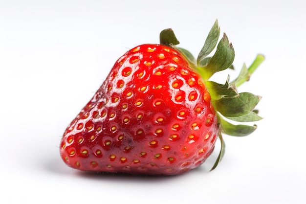 A strawberry on a white background