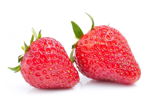 Strawberry on white space