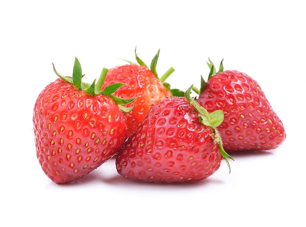 Strawberry on white space