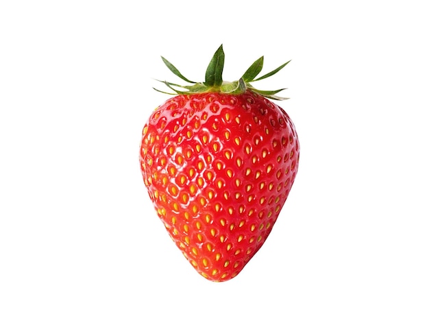 Strawberry on white with clipping path