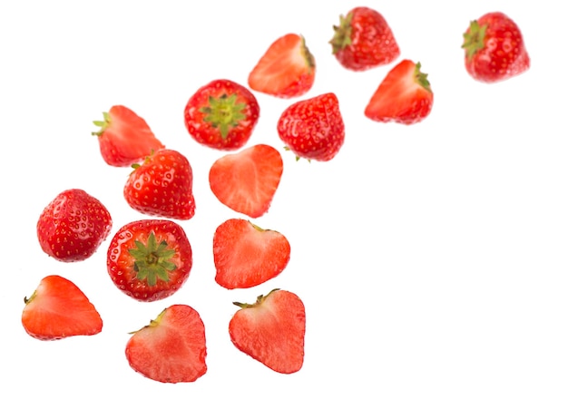 Strawberry Wild juicy strawberries isolated on white background