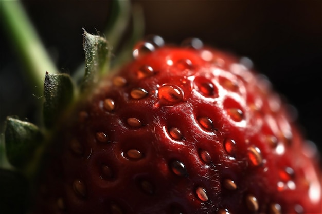 A strawberry with many holes on it