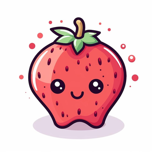 A strawberry with a smile face and a smile on it.