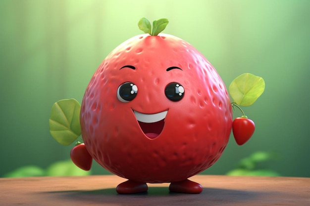 a strawberry with a smile on it and a smile.